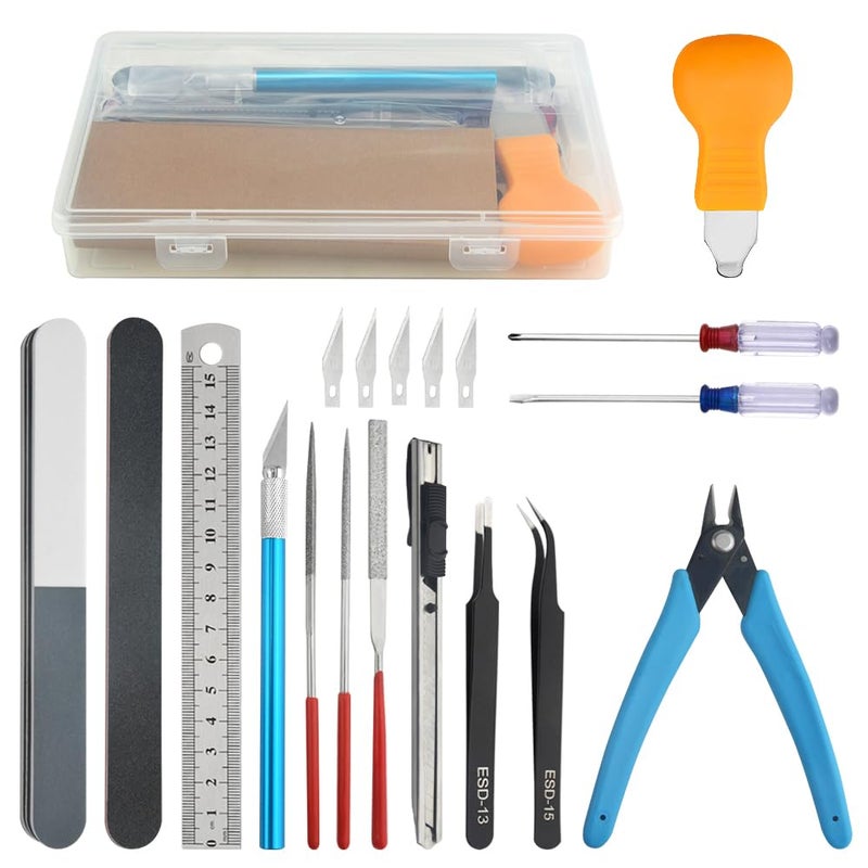Bigstone 20 PCS Model Tool Kit Hobby Building Tools Set Modeler Basic Tools for Gundam Plastic Models Assembling Building Repairing and Fixing - Image 1